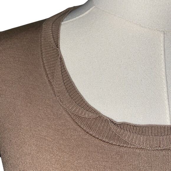 Pendleton Silk Blend Brown Short Sleeve Top  Small Petite - Picture 2 of 7